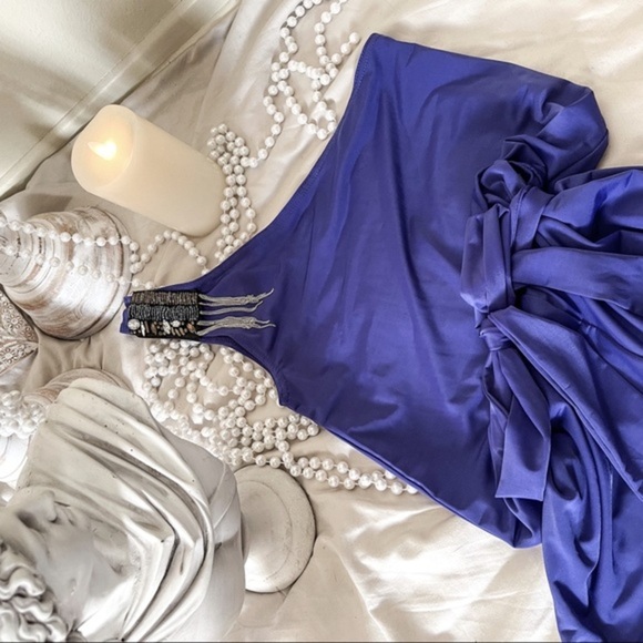 NEW Guess Beaded One Shoulder Wide Leg Jumpsuit - Picture 7 of 8